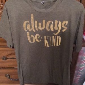 Olive green gold lettering boutique tee